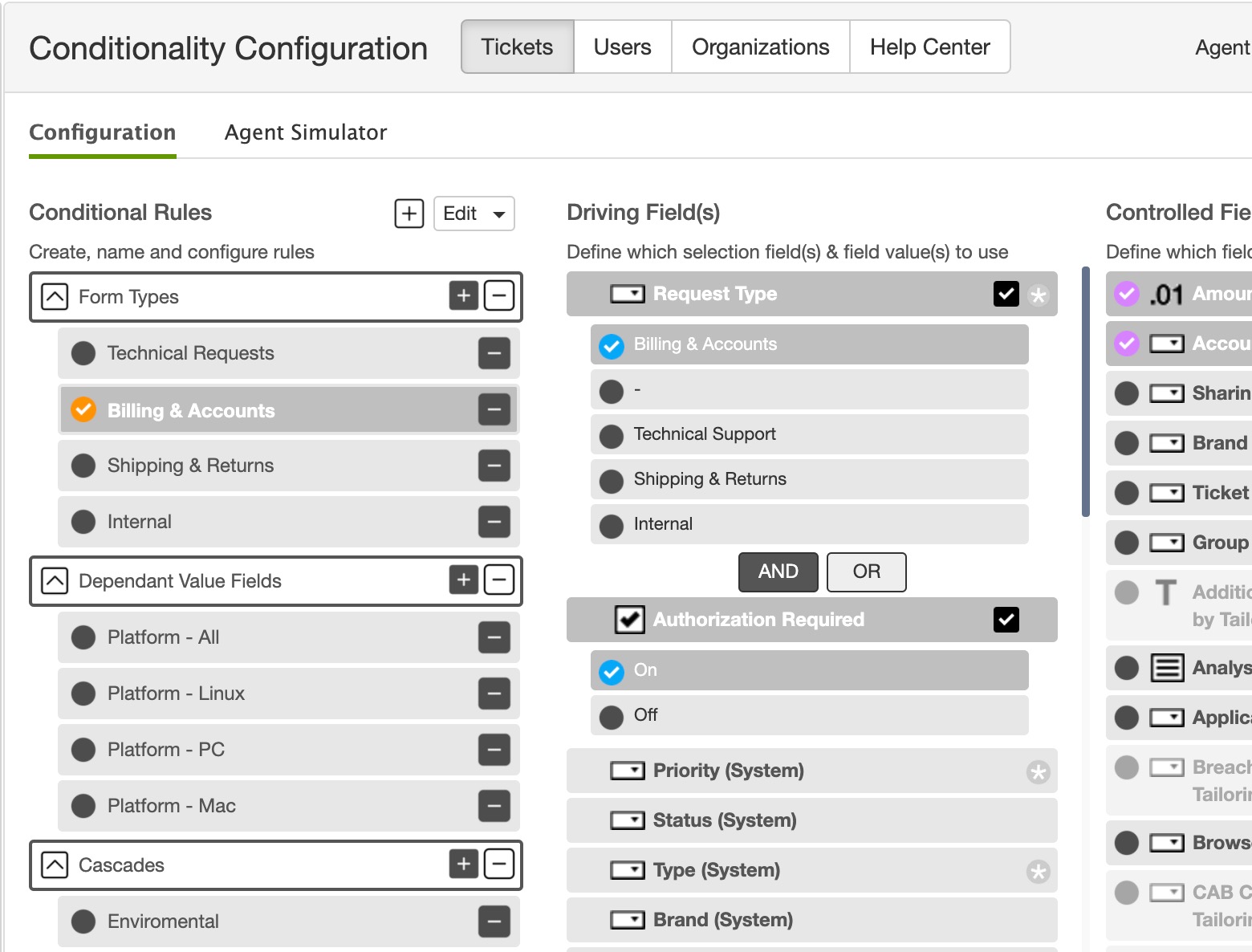 Conditionality Configuration