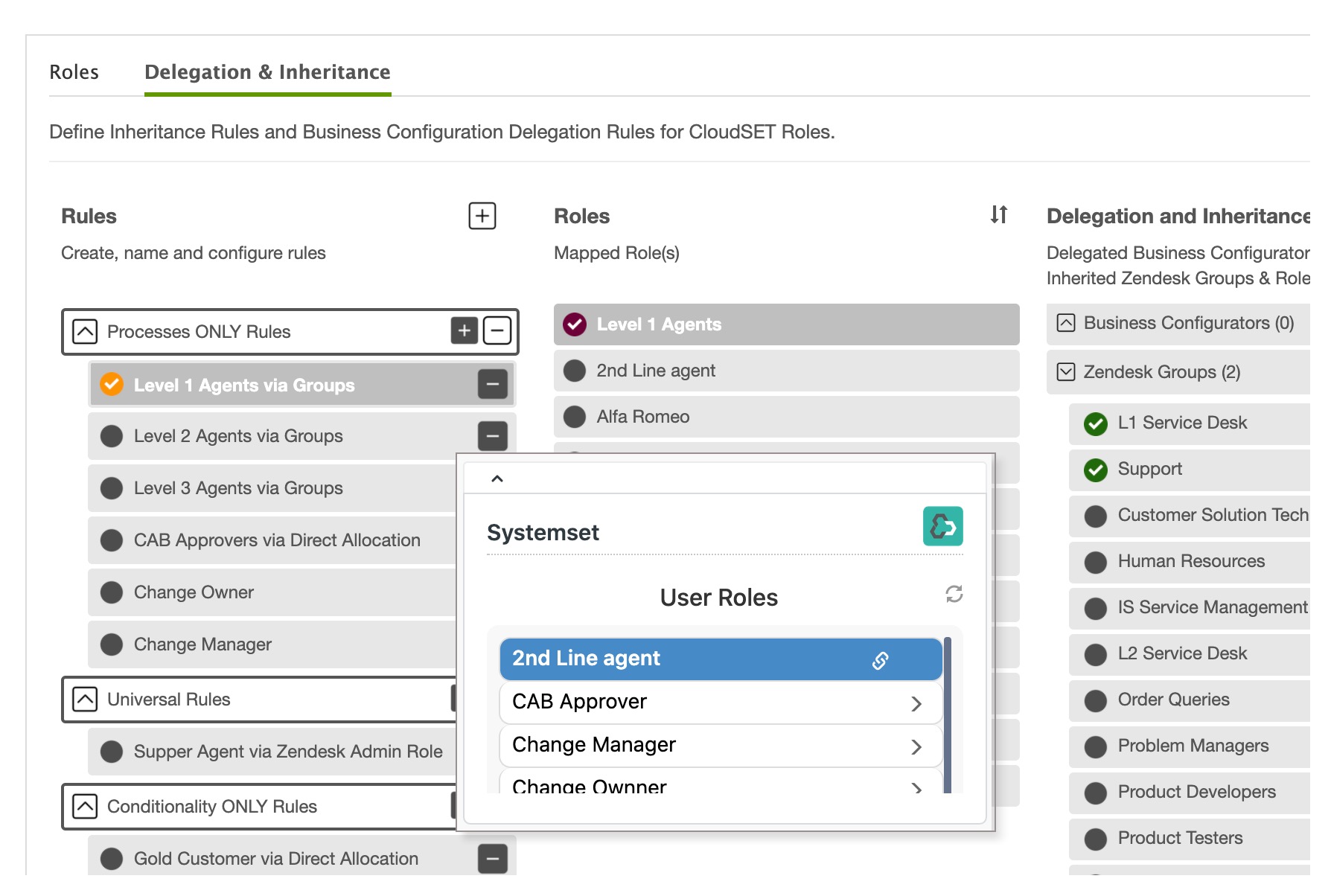 Systemset Roles Engine